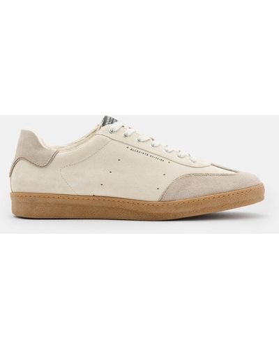 AllSaints Leo Low Top Suede Trainers - White