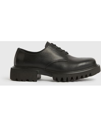 AllSaints Evan Leather Derby Shoes - Black