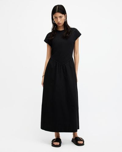AllSaints Frankie Short Sleeve Maxi Dress - Black
