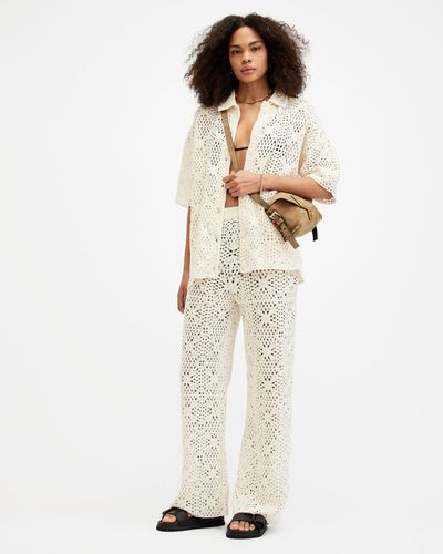 AllSaints Milly Crochet Pants - White