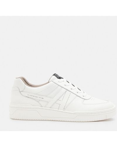 AllSaints Vix Low Top Round Toe Leather Sneakers - White