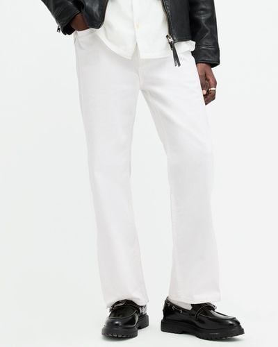 AllSaints Lenny Loose Fit Wide Leg Denim Jeans, - White