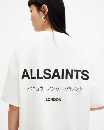 AllSaints Underground Oversized Crew Neck T-shirt, - White