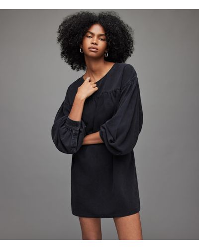 AllSaints Harlow Denim Mini Dress - Black