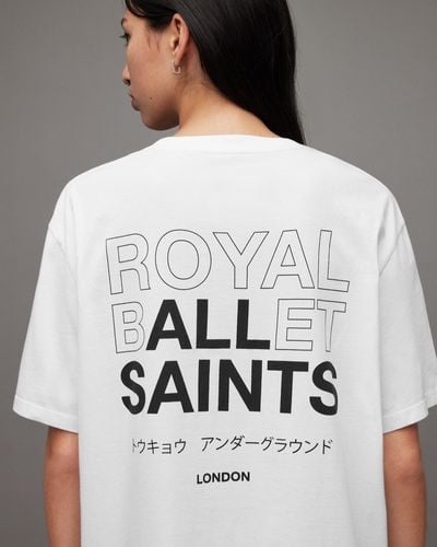 AllSaints Jete Royal Ballet Logo Charity T-shirt, - White