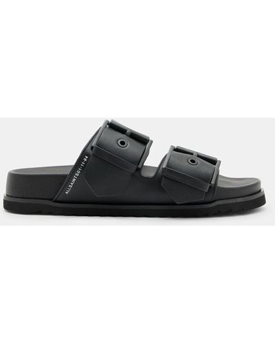 AllSaints Sian Leather Buckle Sandals - Black