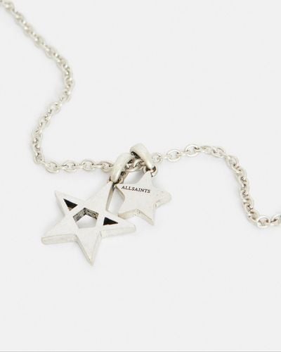 AllSaints Astar Sterling Silver Star Charm Necklace, - Natural