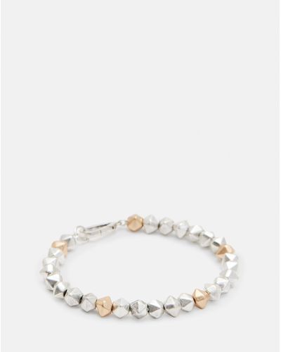 AllSaints Hallie Two Tone Hexagon Beaded Bracelet - Natural