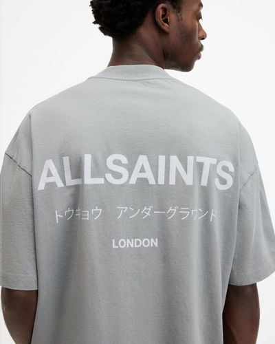 AllSaints Underground Oversized Crew T-shirt - Grey