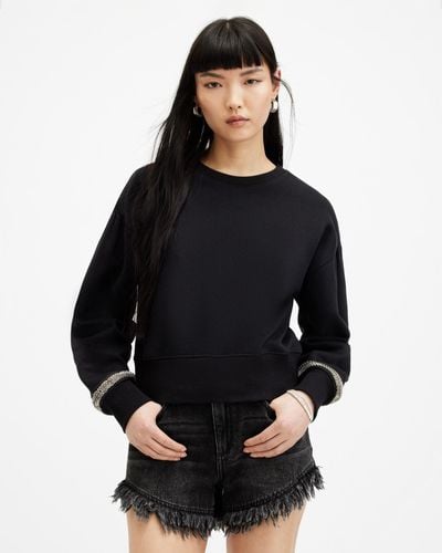AllSaints Robin Beaded Embellished Sweatshirt - Black