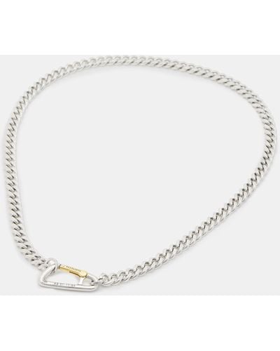 AllSaints Carabiner Two Tone Necklace, - Natural