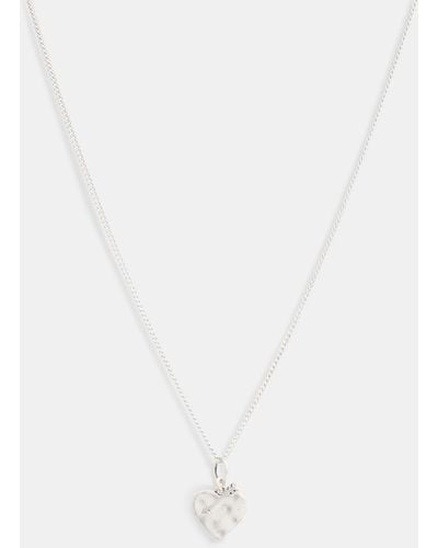 AllSaints Heart Arrow Sterling Silver Necklace - White