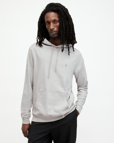 AllSaints Brace Pullover Brushed Cotton Hoodie - Grey