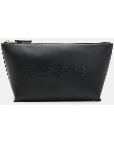 AllSaints Emile Leather Logo Pouch Bag - Black