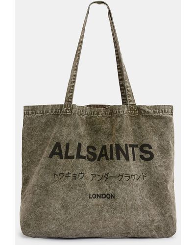 AllSaints Underground Acid Wash Tote Bag - Natural
