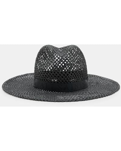 AllSaints Suvi Straw Fedora Hat, - Black