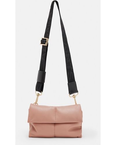 AllSaints Ezra Leather Quilted Crossbody Bag - Pink