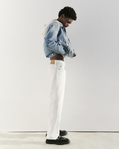 AllSaints Lenny Loose Fit Wide Leg Denim Jeans, - White