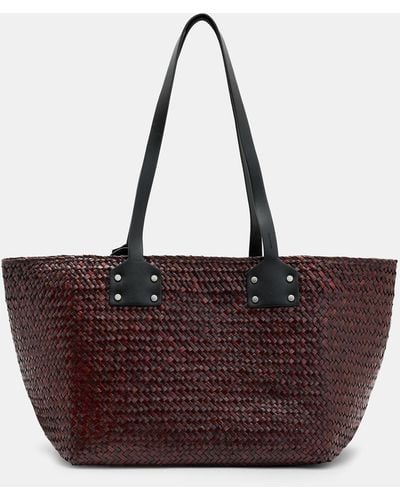 AllSaints Mosley Straw Tote Bag, - Brown