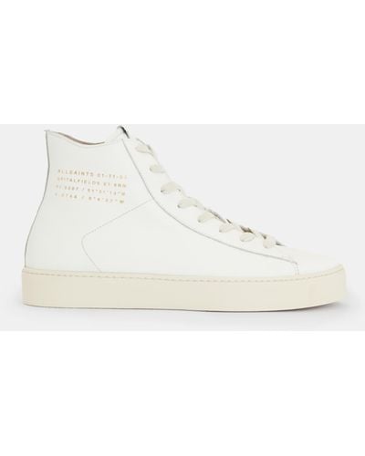 AllSaints Tana Leather High Top Sneakers, - Natural