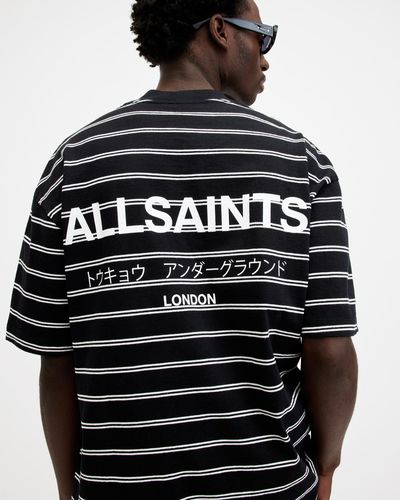 AllSaints Underground Oversized Striped T-shirt - Multicolor