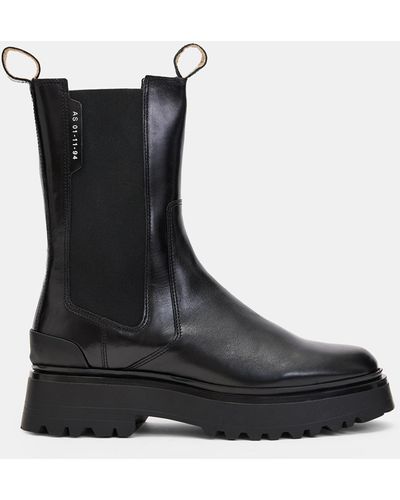 AllSaints Amber Chunky-soled Leather Chelsea Boots - Black