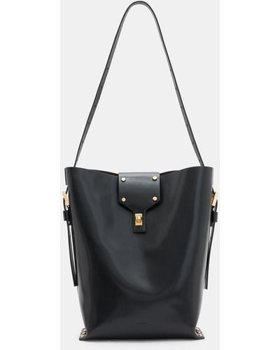 AllSaints Miro Adjustable Leather Shoulder Bag - Black