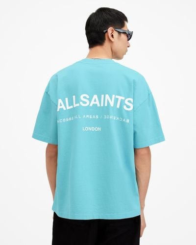 AllSaints Access Oversized Crew Neck T-shirt, - Blue