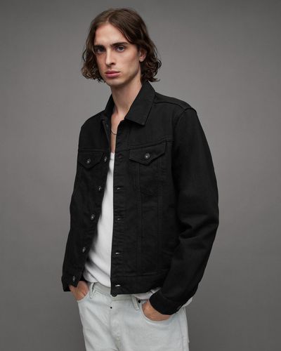 AllSaints Hebden Denim Trucker Jacket - Grey