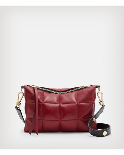 AllSaints Eve Quilted Leather Crossbody Bag - Red