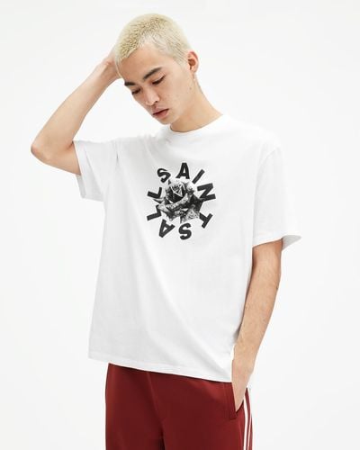 AllSaints Daized Logo Print Crew Neck T-shirt - White