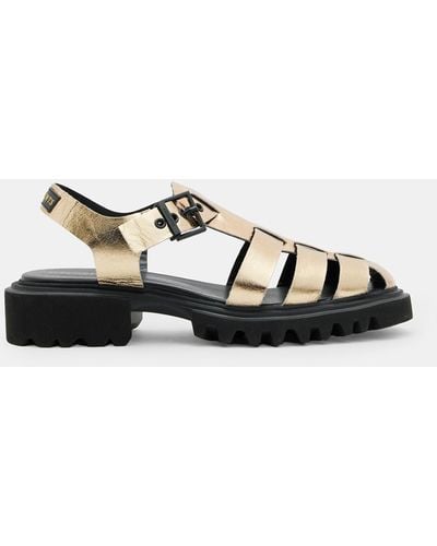 AllSaints Nessa Chunky Leather Sandals - White