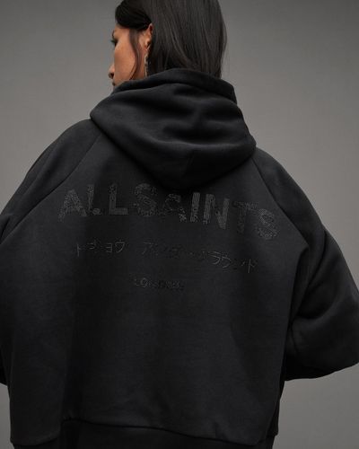 AllSaints Talon Logo Oversized Hoodie - Black