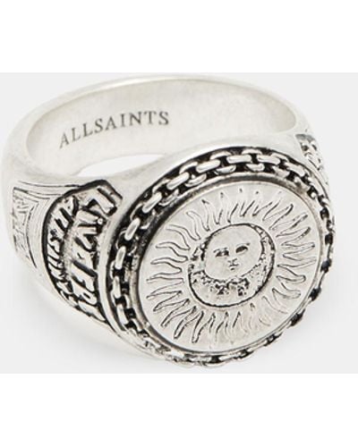 AllSaints Free Spirit Engraved Signet Ring, - White