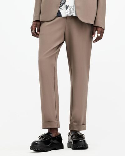 AllSaints Helm Slim Fit Lightweight Trousers, - Natural