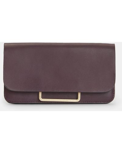 AllSaints Monique Leather Wallet Bag Belt - Purple