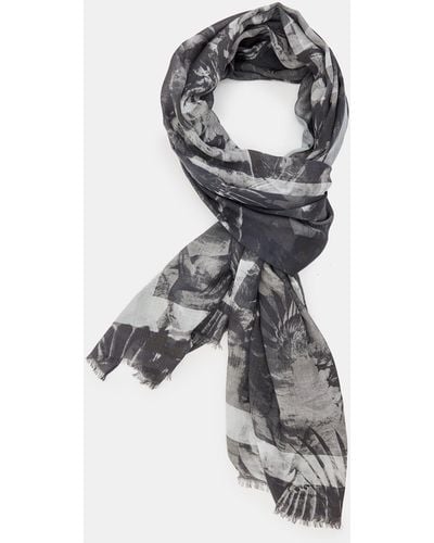 AllSaints Colca Oblong Signature Scarf - White