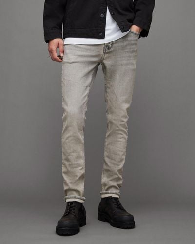AllSaints Cigarette Skinny Fit Stretch Denim Jeans - Grey