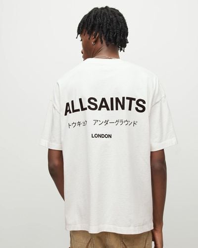 AllSaints Underground Oversized Crew T-shirt - Gray