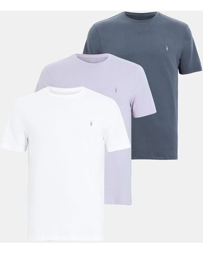 AllSaints Brace Brushed Cotton T-shirts 3 Pack - Blue