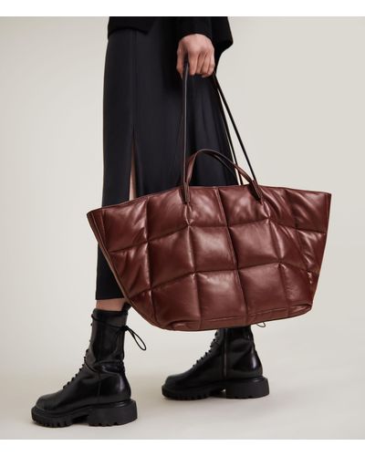 AllSaints Women's Nadaline Quilted Leather Tote Bag - Brown