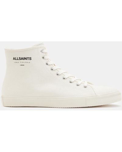 AllSaints Underground Canvas High Top Trainers - Natural