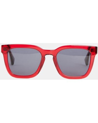 AllSaints Phoenix Square Sunglasses - Red