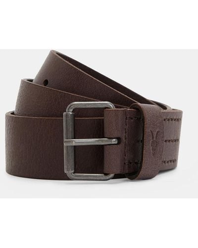 AllSaints Leather Classic Dunston Belt, - Brown