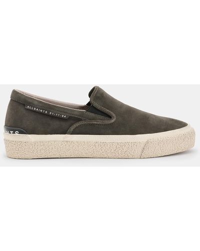 AllSaints Navaho Suede Slip On Sneakers, - White