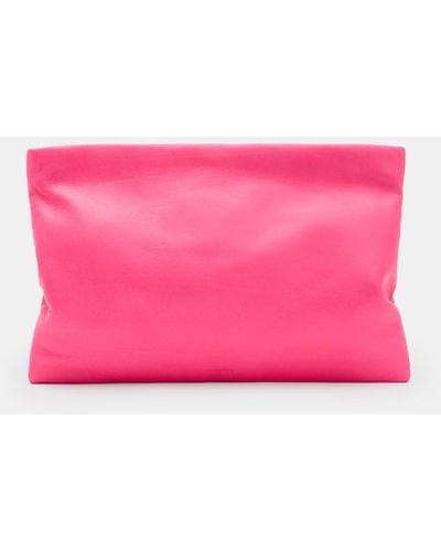 AllSaints Bettina Leather Clutch Bag - Pink
