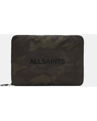 AllSaints Saff Camouflage Embossed Logo Laptop Case - Black