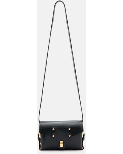 AllSaints Miro Mini Leather Crossbody Bag - White