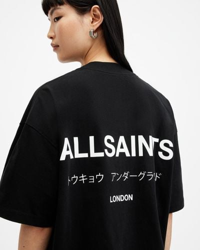 AllSaints Underground Oversized Crew Neck T-shirt - Black