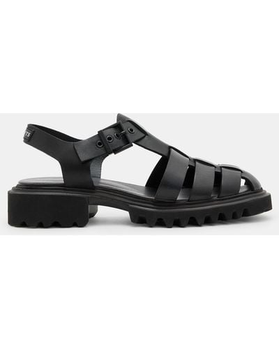 AllSaints Nessa Chunky Leather Sandals - Black